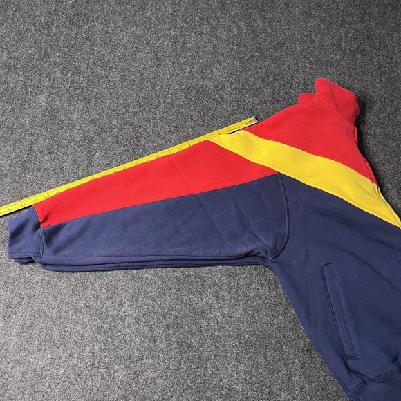 VTG 90s Charter Club Colorblock Zip Sweatshirt Jacket Mens Sm Blue Red Yellow - Picture 8 of 9